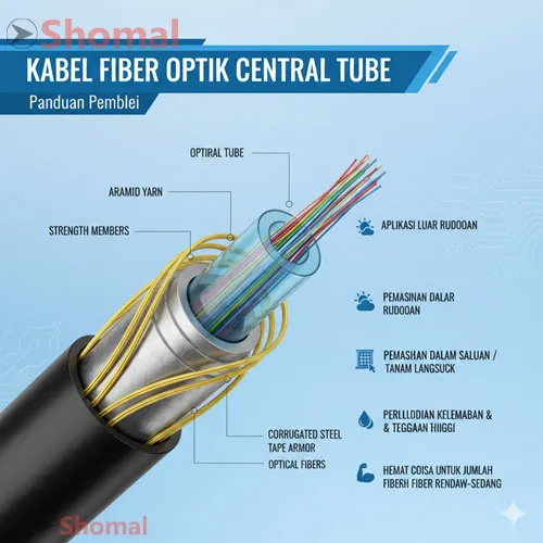 قیمت و خرید کابل فیبر نوری سانترال تیوپ